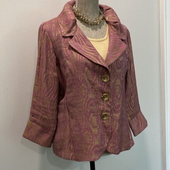 Vivian Shyn Gold flex Blazer size XL coat - Picture 3 of 12